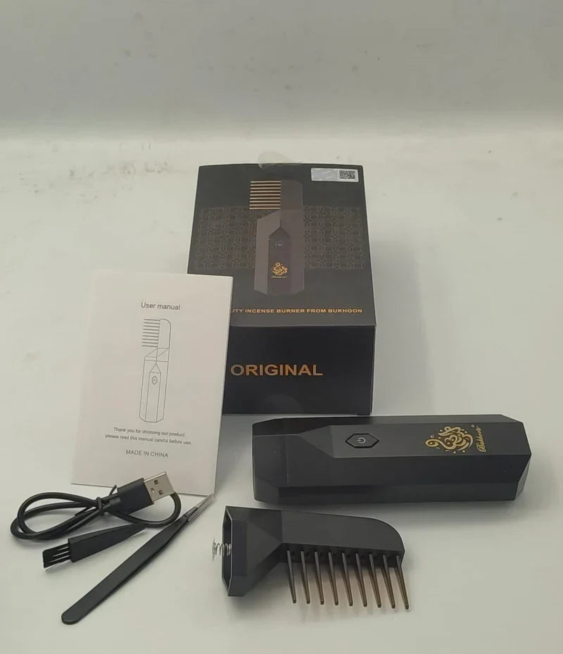 مشط بخور كهربائي 2 في 1 – مبخرة قابلة للشحن عبر USB